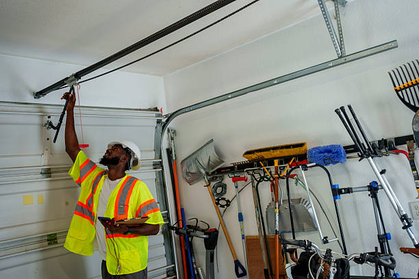 Professional Garage Door Panel Replacement technician working in Childress, TX